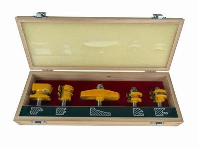 NEW Carb-Tech 5 PCS Carbide Router Bit Set 1/2 Inch Shank Raised Panel Door
