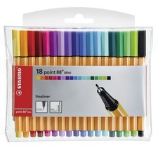 18 PCS Point 88 Mini Fineliner Pens Assorted Colors Markers Art Supplies