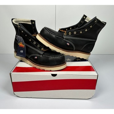 Thorogood Men's Heritage 6  Moc Toe Boots Black Size 9.5D NIB #017S