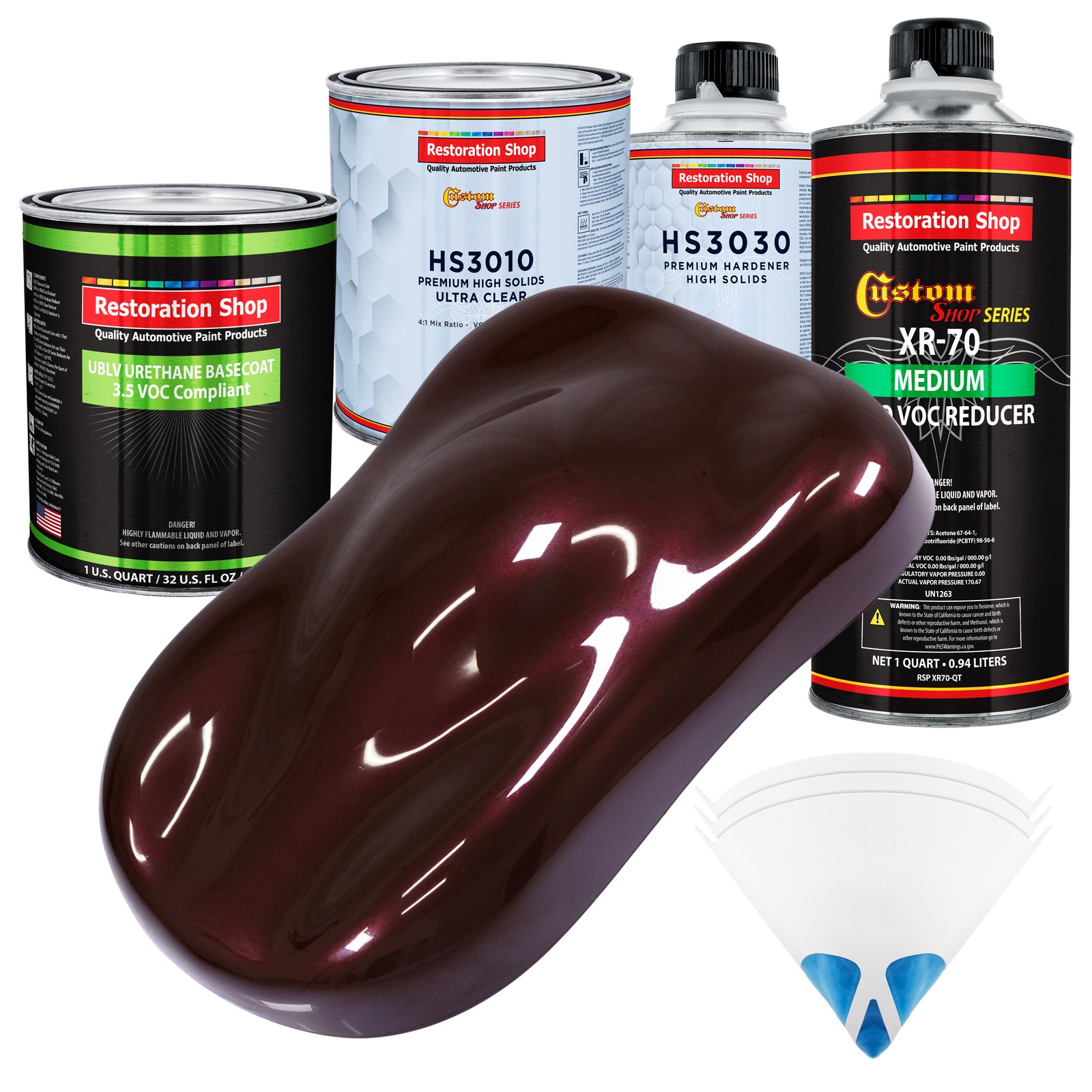Molten Red Metallic Premium Quart Kit Low VOC Urethane Basecoat Auto Paint