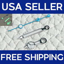 Silver Blue Watch Hands Green Luminous Parts For nh35 nh36 Movement Mod Parts