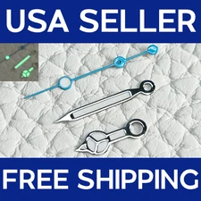 Silver Blue Watch Hands Green Luminous Parts For nh35 nh36 Movement Mod Parts