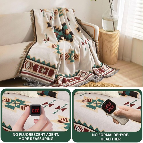 Aztec Boho Couch Cover Blanket Sofa Covers for Loveseat 2/3 Cushion Couches, ... - Bild 3 von 9