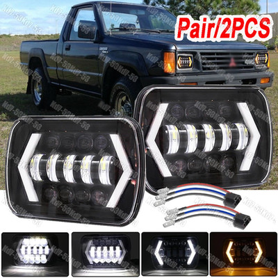 Fit Mitsubishi Mighty Max Nissan 7x6'' 5x7'' LED Headlights Hi/Lo Beam DRL 2x