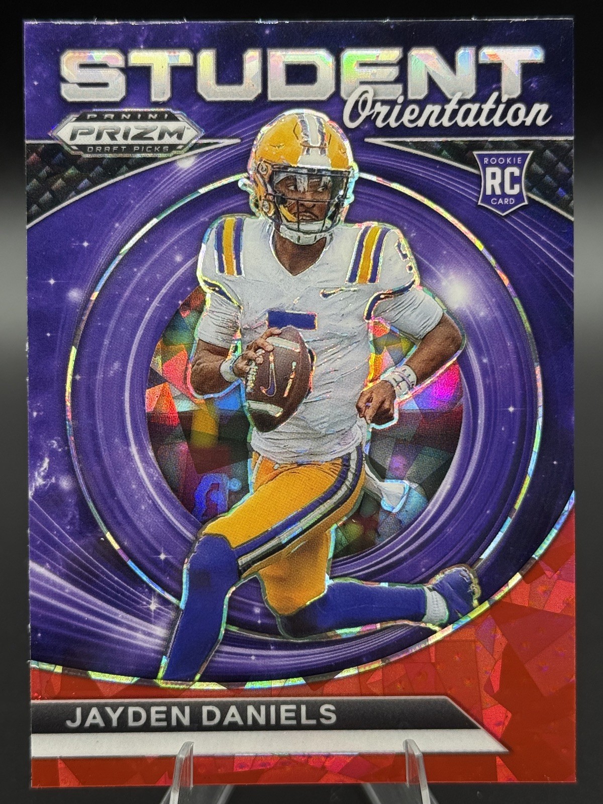 2024 Prizm Draft Picks - Student Orientation Jayden Daniels #SO-JD Red Ice (RC)