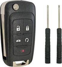 Key Fob Case Shell Replacement Fits for Chevy Cruze Malibu Equinox Black