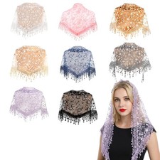 8 Pcs Catholic Veils for Women Mass, Chapel Veils Catholic Mass Lace Triangle...