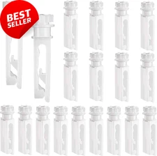 Vertical Blind Replacement Tabs, White Stems, 20 Pieces for Window Blinds
