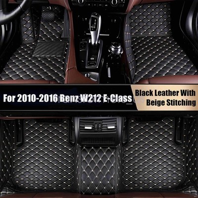 Leather Front & Rear Surround Floor Mats For 10-2016 Mercedes-Benz W212 E-Class