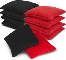 8-Pack Cornhole Bean Bags - 4 Black  4 Red for Outdoor Games and Events