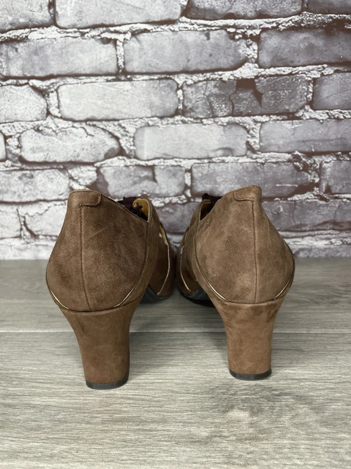 Zapatos de vestir Earthies Sarenza marrón gamuza MaryJane atados para mujer talla 11B EE. UU./42EU Foto 4 de 4