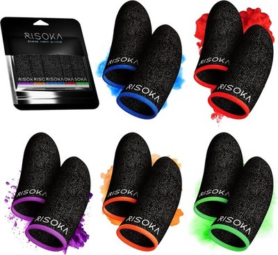 10 Pieces Gaming Finger Sleeves - Perfect Touchscreen Glide - Thumb Sleeve for M