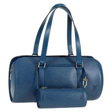 LOUIS VUITTON Epi Soufflot Hand Bag Blue M52225 LV Auth yk18731V