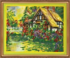 Bead Embroidery Kit "The old bridge" Stitching Handmade Beadwork