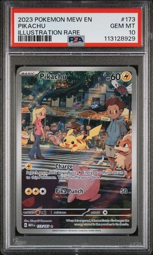 POKEMON PIKACHU 2023 MEW EN-151 #173 ILLUSTRATION RARE PSA 10