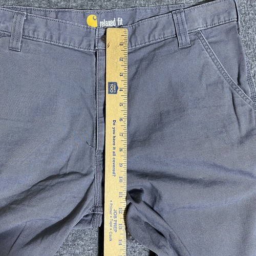 Carhartt pantaloncino uomo 38 grigio denim piatto davanti vestibilità rilassata tasche 102514-039 - Foto 8 di 20