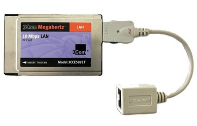 3Com Megahertz 10Mbps PCMCIA Ethernet LAN PC Card 3CCE589ET with Dongle