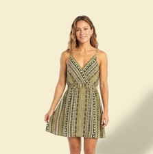 Women's Sleeveless Geometric Multicolor V-Neck Short Sundress Size M