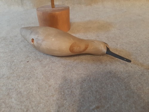 Señuelo vintage de madera tallada para aves playeras zancos agua vadeo aves acuáticas sin firmar - Imagen 15 de 17