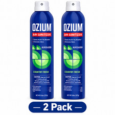 2 Pk Ozium 8 Oz Air Sanitizer Odor Eliminator Country Fresh Scent for Home Car