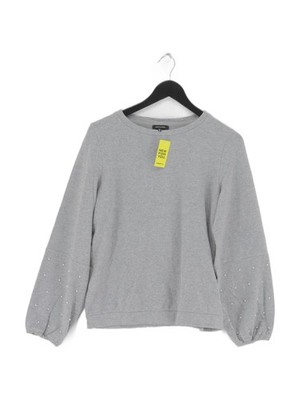 MORE & MORE Women's Jumper UK 10 Grey Polyester with Cotton, Elastane Pullover