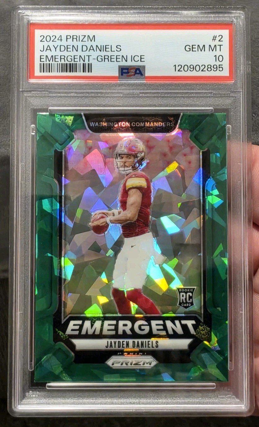 Jayden Daniels Panini Prizm Emergent #2 Green Ice