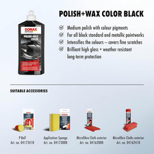 Sonax Polishwax Color Black 500 Ml - Smoothens Out Fine Unevennesses Poli...