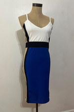 New Look (Originally from ASOS) Blue/Colorblock Mini Dress - Size 6 (Runs Small)