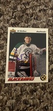 Upper Deck 1991-92 Ed Belfour All Rookie Team Blackhawks Autographed Card. rookie card picture
