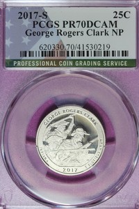 2017 S PCGS PR70DCAM GEORGE ROGERS CLARK NATIONAL PARK WASHINGTON QUARTER#B52317