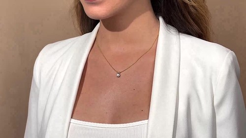 18K Yellow Gold Plated Silver Pendant Necklace With 0.50 TCW Moissanite (D/VVS) - Video 1 of 1