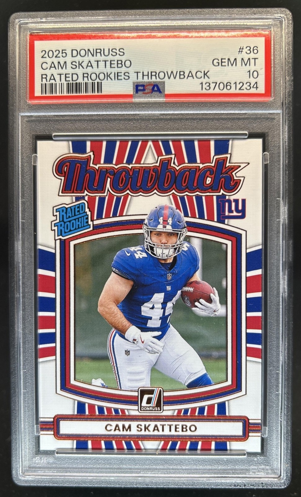 Cam Skattebo Panini Donruss Rated Rookies Throwback #36 Base