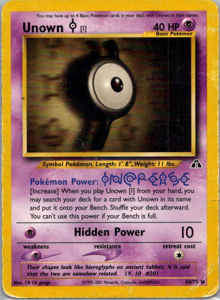 Pokemon TCG Unown I 68/75 Neo Discovery D