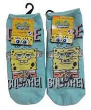 NICKELODEON SPONGEBOB SQUAREPANTS WOMEN'S NO-SHOW SOCKS SHOE SIZE 4-10, 2 PAIRS