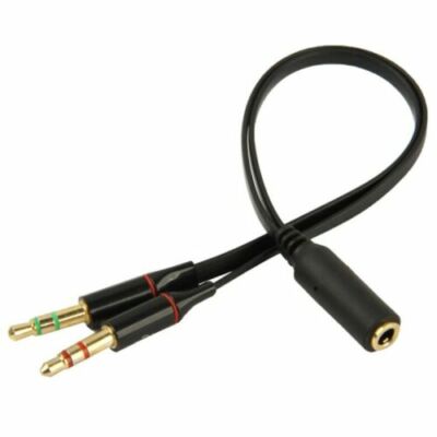 Audio Splitter Kabel Y Klinken Adapter Kabel Kopfhörer Mikrofon Mic Headset Z59