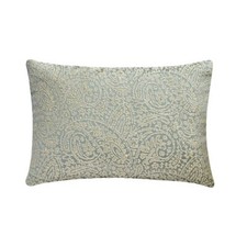 Light Blue Jacquard 12"x16" Lumbar Pillow Cover Pearl, Paisley - Paisley Finesse