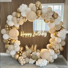 BALLOONS GARLAND KIT+ 105Pcs Sand White Retro WEDDING BIRTHDAY Party Balon Decor