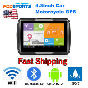 4.3" LCD Touch Car Motorcycle GPS Navigation System 8GB Truck SAT NAV Maps IPX7