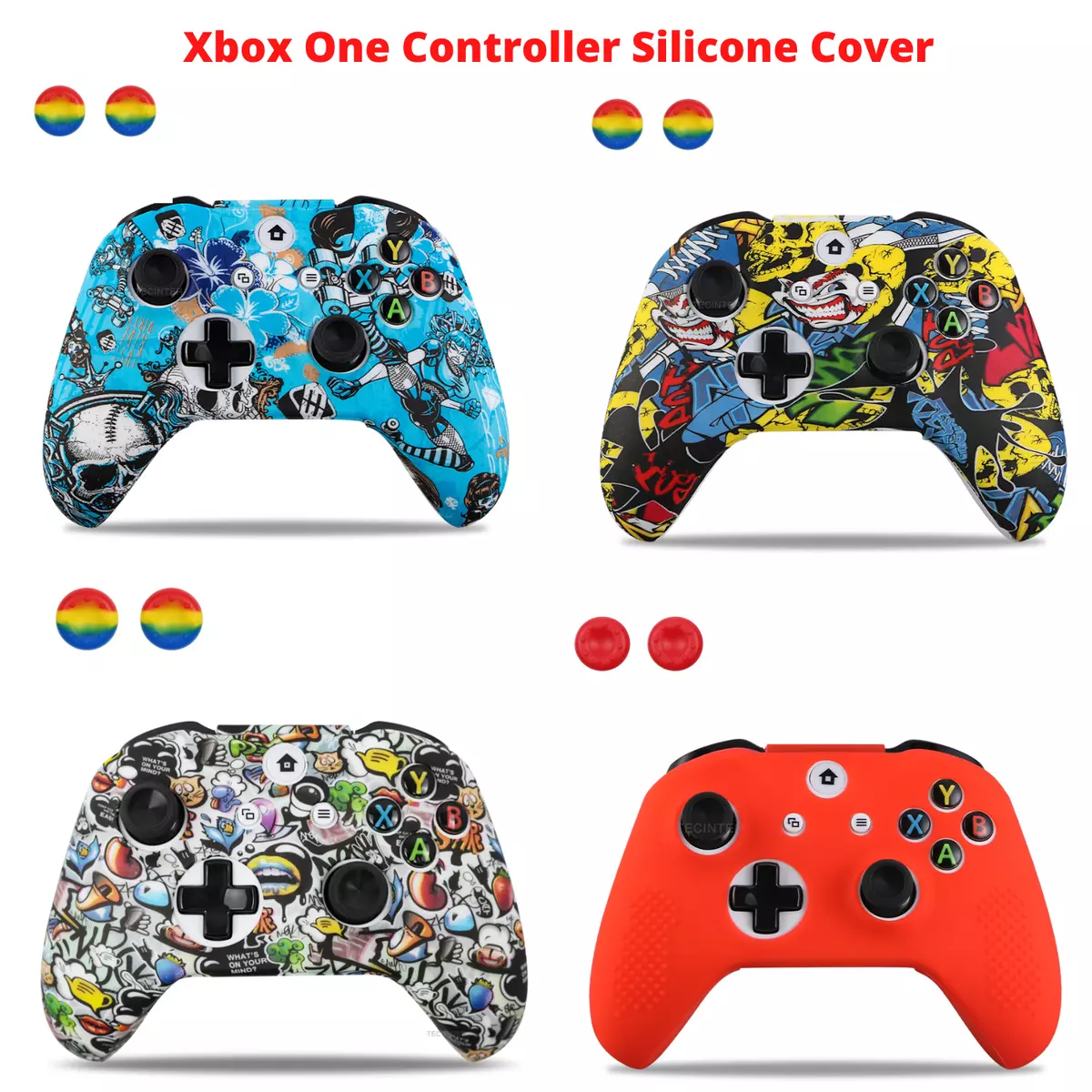 For Xbox One X/Slim Controller Gamepad Silicone Cover Rubber Skin