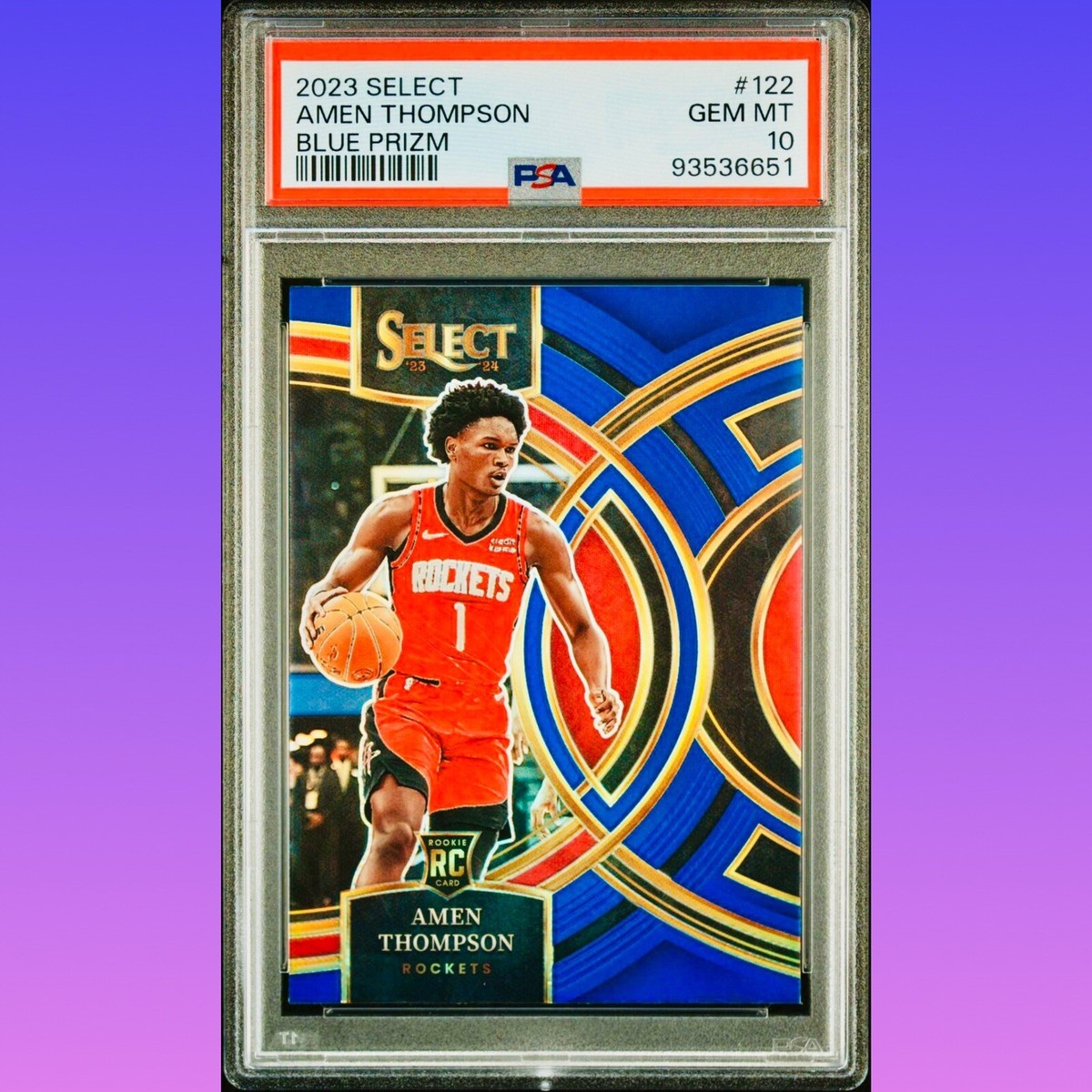 2023-24 Select Amen Thompson RC Premier Blue Prizm #122 PSA 10 GEM 