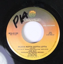 Rock 45 Joe Ely - Musta Notta Gotta Lotta / Rock Me My Baby On Southcoast Record