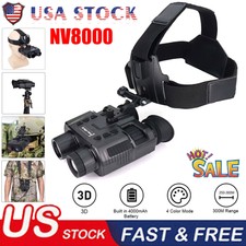 NV8000 IR 1080P 3D Helmet Binocular Naked Eye Head Mount Night Vision Goggle USA