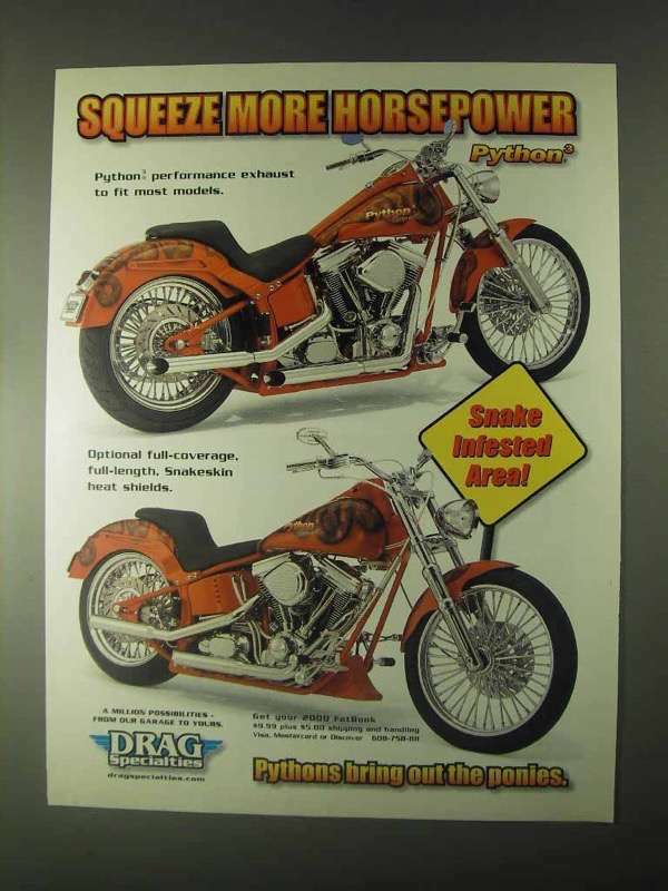 2000 Drag Specialties Python Performance Exhaust Ad EBay 2000 drag specialties python performance exhaust ad ebay