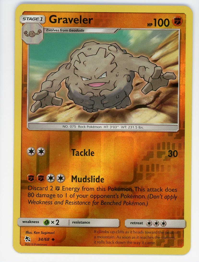Pokemon Graveler 34/68 Reverse Holo Hidden Fates NM/MT eBay