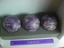 (3) Vintage purple swirl rubber duckpin bowling balls EPCO Paramount 3lbs. 8 oz.