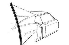 Mustang Door Glass Vertical Weatherstrip Fastback RH 1969 - 1970