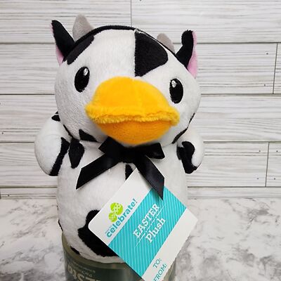 Way To Celebrate 7  Cow Print Rubber Ducky Duck Plush NEW 2024 Easter