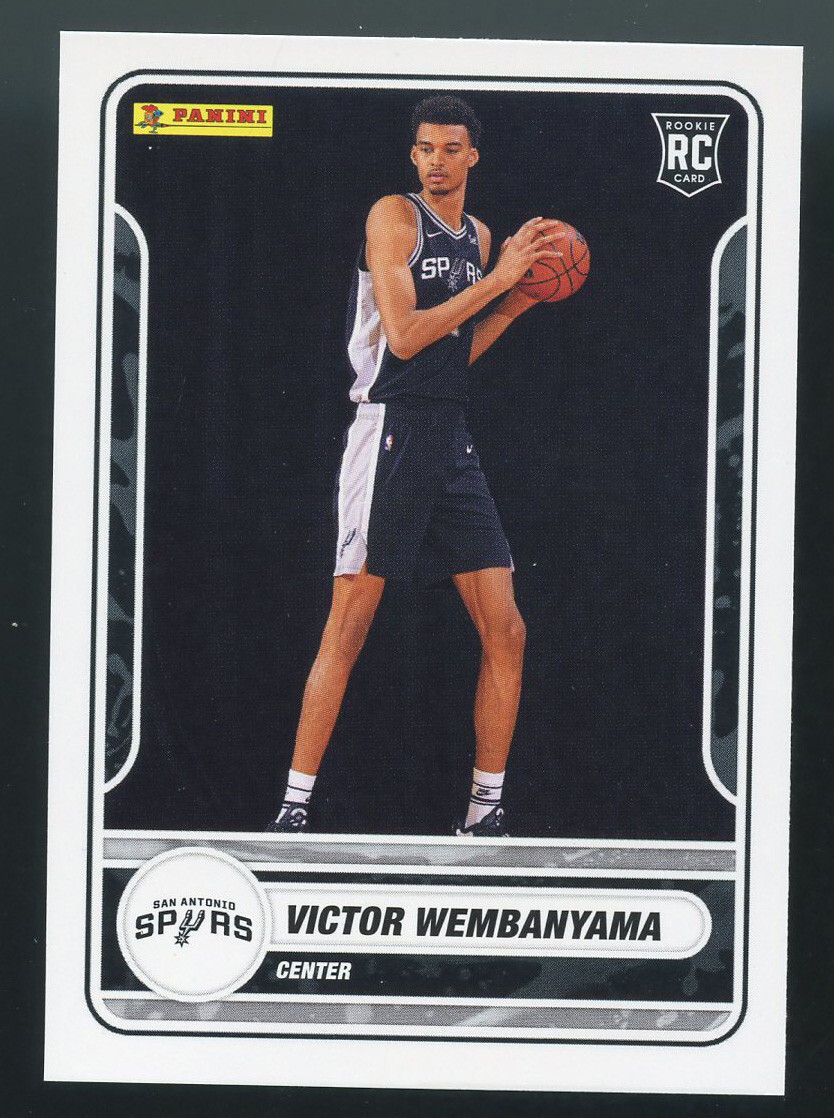 2023 PANINI ROOKIE CARD VICTOR WEMBANYAMA RC #71 SPURS BLACK JERSEY SP
