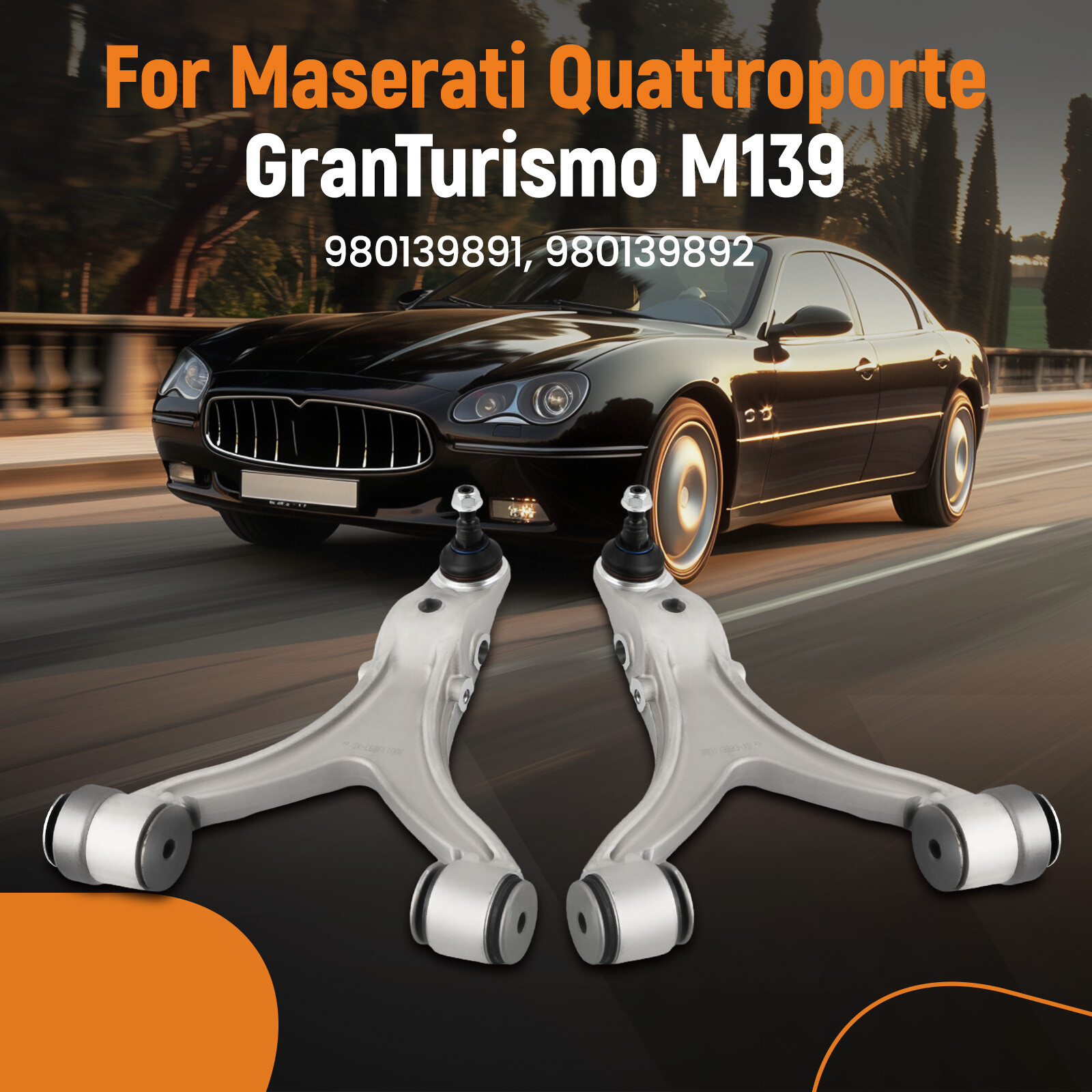 2pcs Front Lower Control Arms For 2008-2013 Maserati Quattroporte GranTurismo