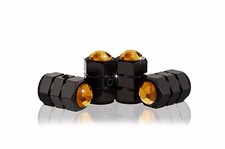 Brown Crystal Locking Anti-theft Metal Black Tire Air Valve Cap-cb Brown Crystal Locking Anti-theft Metal Black Tire Air Valve Cap-cb